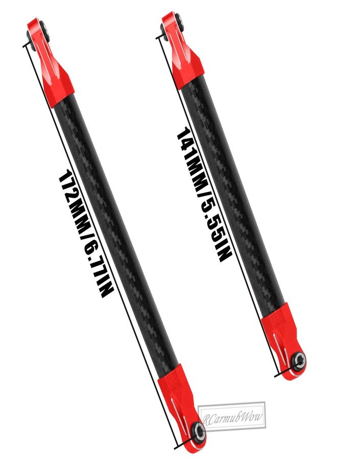 RCarmubWow RC Brace Tube w/Ball Cup Upgrades Part for 1/8 Kraton/Notorious 6S BLX,Carbon Fibre Brace Tube & 7075 Aluminium Ball Cup & Balls,Replace #ARA320501#ARA320762#ARA320763,Red - Image 4